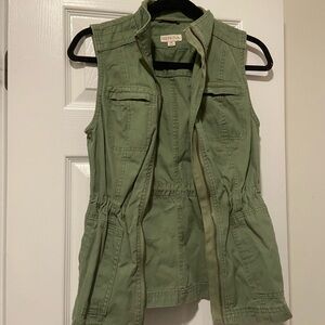 Merona Olive Green Zip-Up Vest